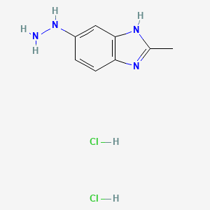 molecular formula C8H12Cl2N4 B2495995 (2-甲基-1H-苯并咪唑-5-基)-肼二盐酸盐 CAS No. 73857-55-3