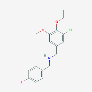 molecular formula C17H19ClFNO2 B249600 N-(3-chloro-4-ethoxy-5-methoxybenzyl)-N-(4-fluorobenzyl)amine 