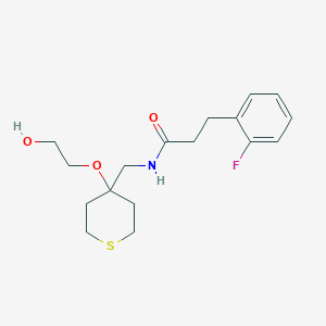 3-(2-fluorophenyl)-N-((4-(2-hydroxyethoxy)tetrahydro-2H-thiopyran-4-yl)methyl)propanamide