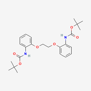 molecular formula C24H32N2O6 B2496007 二-叔丁基((乙烷-1,2-二基氧基)双(2,1-苯亚基))二碳酸酯 CAS No. 2102411-28-7