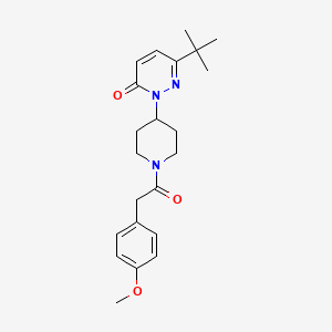 molecular formula C22H29N3O3 B2496008 6-Tert-butyl-2-[1-[2-(4-methoxyphenyl)acetyl]piperidin-4-yl]pyridazin-3-one CAS No. 2379970-57-5