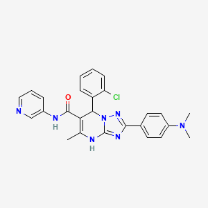 molecular formula C26H24ClN7O B2496015 7-(2-chlorophenyl)-2-(4-(dimethylamino)phenyl)-5-methyl-N-(pyridin-3-yl)-4,7-dihydro-[1,2,4]triazolo[1,5-a]pyrimidine-6-carboxamide CAS No. 543678-29-1