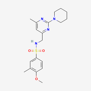molecular formula C19H26N4O3S B2496017 4-methoxy-3-methyl-N-((6-methyl-2-(piperidin-1-yl)pyrimidin-4-yl)methyl)benzenesulfonamide CAS No. 1797330-79-0