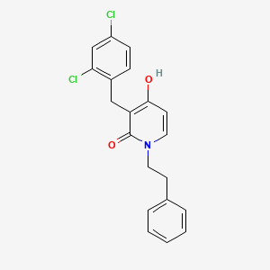 molecular formula C20H17Cl2NO2 B2496020 3-(2,4-dichlorobenzyl)-4-hydroxy-1-phenethyl-2(1H)-pyridinone CAS No. 478045-89-5