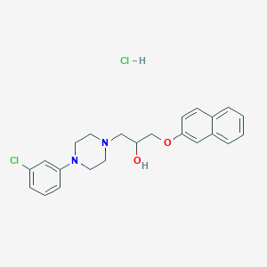 molecular formula C23H26Cl2N2O2 B2496023 1-(4-(3-Chlorophenyl)piperazin-1-yl)-3-(naphthalen-2-yloxy)propan-2-ol hydrochloride CAS No. 1327645-64-6