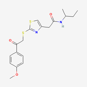 molecular formula C18H22N2O3S2 B2496026 N-(sec-butyl)-2-(2-((2-(4-methoxyphenyl)-2-oxoethyl)thio)thiazol-4-yl)acetamide CAS No. 1020980-05-5