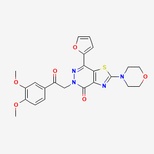 molecular formula C23H22N4O6S B2496027 5-(2-(3,4-dimethoxyphenyl)-2-oxoethyl)-7-(furan-2-yl)-2-morpholinothiazolo[4,5-d]pyridazin-4(5H)-one CAS No. 1020967-82-1