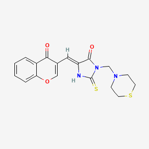 (5Z)-5-[(4-oxo-4H-chromen-3-yl)methylidene]-2-sulfanylidene-3-[(thiomorpholin-4-yl)methyl]imidazolidin-4-one