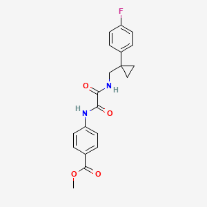 molecular formula C20H19FN2O4 B2496035 Methyl 4-(2-(((1-(4-fluorophenyl)cyclopropyl)methyl)amino)-2-oxoacetamido)benzoate CAS No. 1049445-16-0