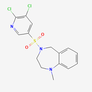 molecular formula C15H15Cl2N3O2S B2496038 4-[(5,6-dichloropyridin-3-yl)sulfonyl]-1-methyl-2,3,4,5-tetrahydro-1H-1,4-benzodiazepine CAS No. 2094926-05-1