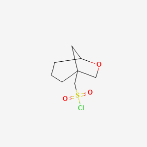 molecular formula C8H13ClO3S B2496045 6-Oxabicyclo[3.2.1]octan-1-ylmethanesulfonyl chloride CAS No. 2247106-83-6