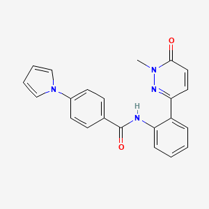molecular formula C22H18N4O2 B2496048 N-[2-(1-methyl-6-oxo-1,6-dihydropyridazin-3-yl)phenyl]-4-(1H-pyrrol-1-yl)benzamide CAS No. 1797621-54-5