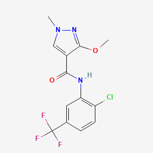 molecular formula C13H11ClF3N3O2 B2496055 N-(2-氯-5-(三氟甲基)苯基)-3-甲氧基-1-甲基-1H-嘧啶-4-甲酰胺 CAS No. 1014046-54-8