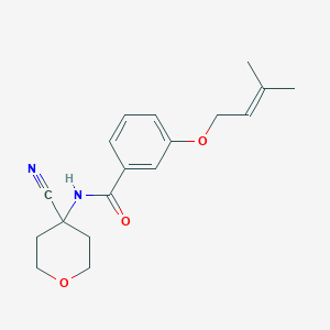 molecular formula C18H22N2O3 B2496061 N-(4-Cyanooxan-4-yl)-3-(3-methylbut-2-enoxy)benzamide CAS No. 1436112-24-1