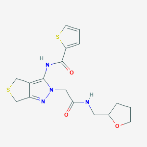 N-(2-(2-oxo-2-(((tetrahydrofuran-2-yl)methyl)amino)ethyl)-4,6-dihydro-2H-thieno[3,4-c]pyrazol-3-yl)thiophene-2-carboxamide