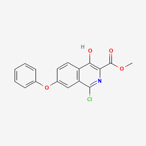 molecular formula C17H12ClNO4 B2496065 Methyl 1-chloro-4-hydroxy-7-phenoxyisoquinoline-3-carboxylate CAS No. 1421312-33-5