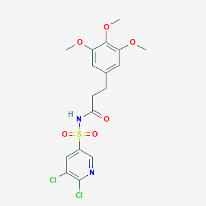 molecular formula C17H18Cl2N2O6S B2496068 N-[(5,6-dichloropyridin-3-yl)sulfonyl]-3-(3,4,5-trimethoxyphenyl)propanamide CAS No. 2094424-45-8