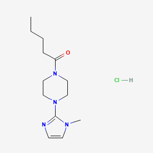 molecular formula C13H23ClN4O B2496075 1-(4-(1-methyl-1H-imidazol-2-yl)piperazin-1-yl)pentan-1-one hydrochloride CAS No. 1189708-95-9