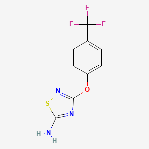 molecular formula C9H6F3N3OS B2496077 3-[4-(Trifluoromethyl)phenoxy]-1,2,4-thiadiazol-5-amine CAS No. 2109631-47-0