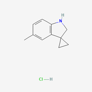 molecular formula C11H14ClN B2496078 5'-Methyl-1',2'-dihydrospiro[cyclopropane-1,3'-indole] hydrochloride CAS No. 2197054-77-4