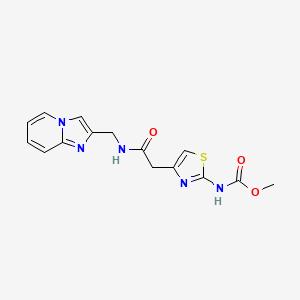 molecular formula C15H15N5O3S B2496082 Methyl (4-(2-((imidazo[1,2-a]pyridin-2-ylmethyl)amino)-2-oxoethyl)thiazol-2-yl)carbamate CAS No. 1203221-31-1