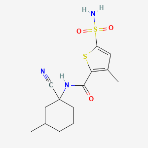 molecular formula C14H19N3O3S2 B2496089 N-(1-cyano-3-methylcyclohexyl)-3-methyl-5-sulfamoylthiophene-2-carboxamide CAS No. 1808605-68-6