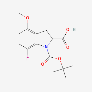1-(tert-Butoxycarbonyl)-7-fluoro-4-methoxyindoline-2-carboxylic acid