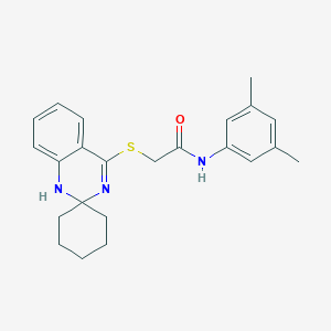 molecular formula C23H27N3OS B2496099 N-(3,5-dimethylphenyl)-2-{1'H-spiro[cyclohexane-1,2'-quinazoline]sulfanyl}acetamide CAS No. 893787-61-6