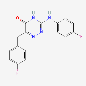 molecular formula C16H12F2N4O B2496100 6-(4-氟苄基)-3-((4-氟苯基)氨基)-1,2,4-三嗪-5(4H)-酮 CAS No. 899985-86-5