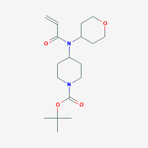 molecular formula C18H30N2O4 B2496104 Tert-butyl 4-[oxan-4-yl(prop-2-enoyl)amino]piperidine-1-carboxylate CAS No. 2411239-06-8