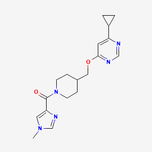 molecular formula C18H23N5O2 B2496105 (4-(((6-环丙基嘧啶-4-基氧)甲基哌啶-1-基)(1-甲基-1H-咪唑-4-基)甲酮 CAS No. 2310155-93-0