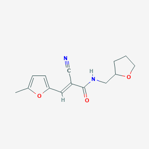 (E)-2-cyano-3-(5-methylfuran-2-yl)-N-(oxolan-2-ylmethyl)prop-2-enamide