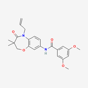 molecular formula C23H26N2O5 B2496116 N-(5-allyl-3,3-dimethyl-4-oxo-2,3,4,5-tetrahydrobenzo[b][1,4]oxazepin-8-yl)-3,5-dimethoxybenzamide CAS No. 921869-00-3