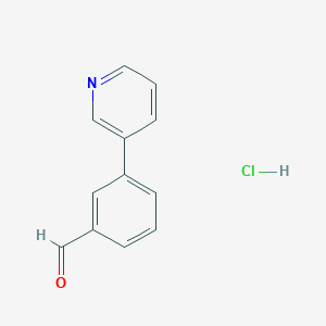 molecular formula C12H10ClNO B2496122 3-Pyridin-3-ylbenzaldehyde;hydrochloride CAS No. 2580207-12-9