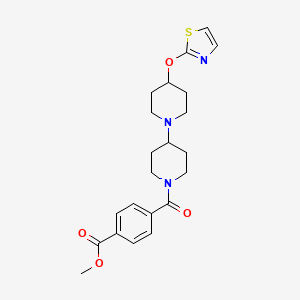 Methyl 4-(4-(thiazol-2-yloxy)-[1,4'-bipiperidine]-1'-carbonyl)benzoate