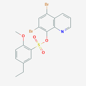 5,7-Dibromoquinolin-8-yl 5-ethyl-2-methoxybenzene-1-sulfonate