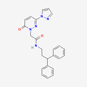 molecular formula C24H23N5O2 B2496133 N-(3,3-二苯基丙基)-2-(6-氧代-3-(1H-吡唑-1-基)吡啶并[1,6H]-1(6H)-基)乙酰胺 CAS No. 1334371-71-9