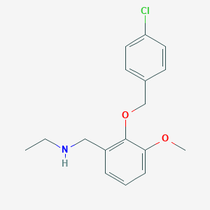 molecular formula C17H20ClNO2 B249614 N-{2-[(4-chlorobenzyl)oxy]-3-methoxybenzyl}ethanamine 