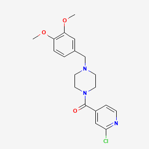 molecular formula C19H22ClN3O3 B2496140 (2-Chloropyridin-4-yl)-[4-[(3,4-dimethoxyphenyl)methyl]piperazin-1-yl]methanone CAS No. 1118822-74-4