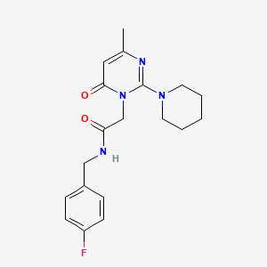 molecular formula C19H23FN4O2 B2496141 N-(4-fluorobenzyl)-2-(4-methyl-6-oxo-2-piperidin-1-ylpyrimidin-1(6H)-yl)acetamide CAS No. 1251677-37-8