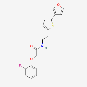 molecular formula C18H16FNO3S B2496146 2-(2-fluorophenoxy)-N-(2-(5-(furan-3-yl)thiophen-2-yl)ethyl)acetamide CAS No. 2034497-37-3