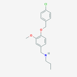molecular formula C18H22ClNO2 B249615 N-{4-[(4-chlorobenzyl)oxy]-3-methoxybenzyl}-N-propylamine 