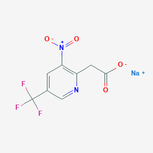 molecular formula C8H4F3N2NaO4 B2496151 Sodium;2-[3-nitro-5-(trifluoromethyl)pyridin-2-yl]acetate CAS No. 2361643-47-0