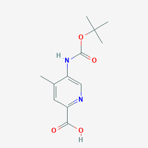 molecular formula C12H16N2O4 B2496152 4-Methyl-5-[(2-methylpropan-2-yl)oxycarbonylamino]pyridine-2-carboxylic acid CAS No. 1397243-33-2