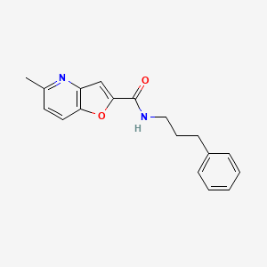 molecular formula C18H18N2O2 B2496159 5-methyl-N-(3-phenylpropyl)furo[3,2-b]pyridine-2-carboxamide CAS No. 941969-23-9