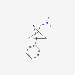 molecular formula C13H17N B2496162 N-Methyl-1-(3-phenyl-1-bicyclo[1.1.1]pentanyl)methanamine CAS No. 2287274-32-0