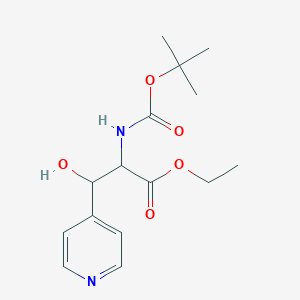 Ethyl 2-{[(tert-butoxy)carbonyl]amino}-3-hydroxy-3-(pyridin-4-yl)propanoate
