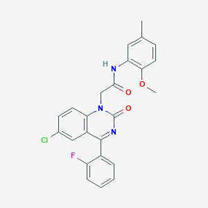molecular formula C24H19ClFN3O3 B2496166 2-(6-chloro-4-(2-fluorophenyl)-2-oxoquinazolin-1(2H)-yl)-N-(2-methoxy-5-methylphenyl)acetamide CAS No. 932531-19-6