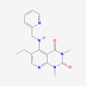 molecular formula C17H19N5O2 B2496168 6-ethyl-1,3-dimethyl-5-((pyridin-2-ylmethyl)amino)pyrido[2,3-d]pyrimidine-2,4(1H,3H)-dione CAS No. 946305-21-1