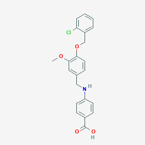 molecular formula C22H20ClNO4 B249617 4-({4-[(2-Chlorobenzyl)oxy]-3-methoxybenzyl}amino)benzoic acid 